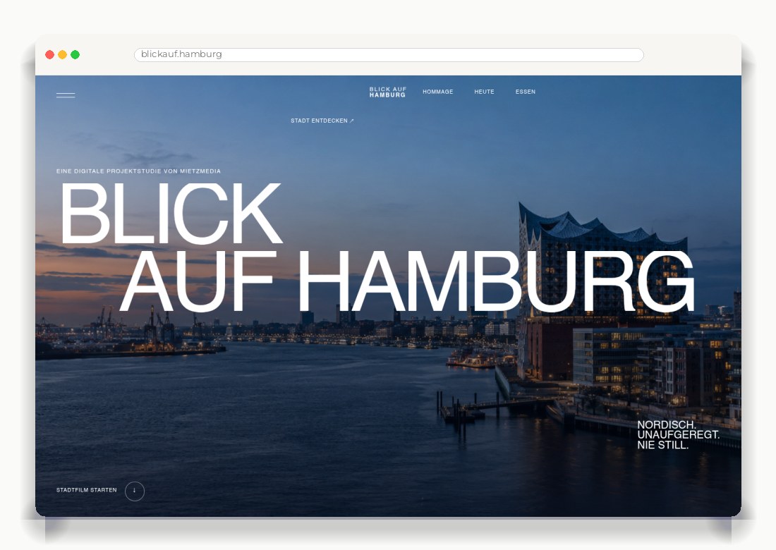 Blick auf Hamburg — Webdesign-Arbeit von MietzMedia