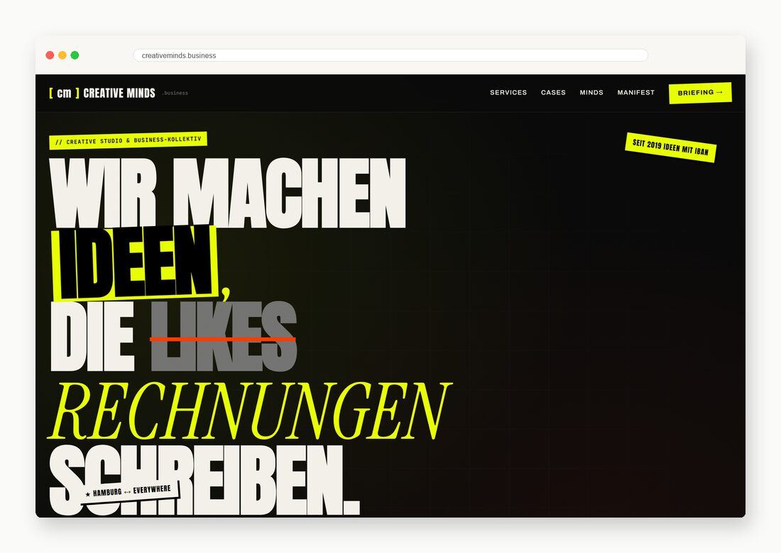 Creative Minds — Webdesign-Arbeit von MietzMedia
