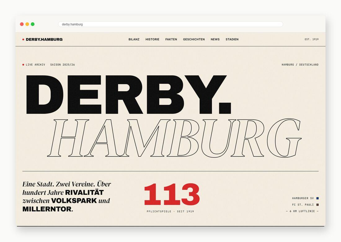 derby.hamburg — Webdesign-Arbeit von MietzMedia