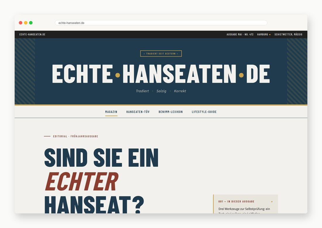 Echte Hanseaten — Webdesign-Arbeit von MietzMedia