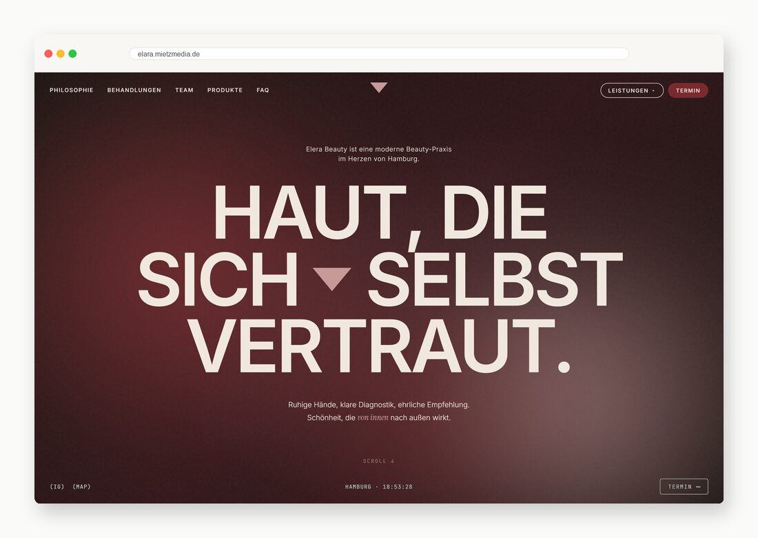 Elara Beauty — Webdesign-Arbeit von MietzMedia