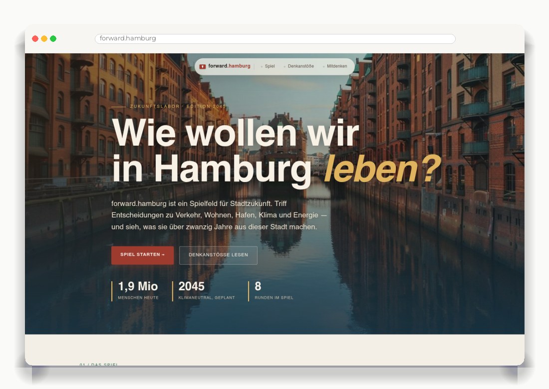 forward.hamburg — Desktop-Ansicht