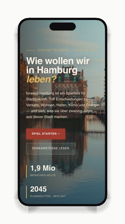forward.hamburg — Mobile-Ansicht
