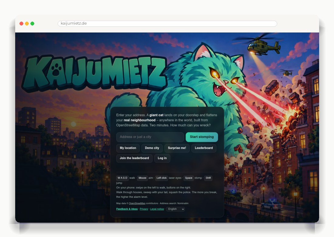 KAIJUMIETZ — Desktop-Ansicht