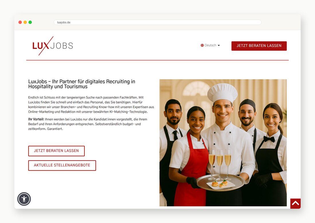 LuxJobs — Webdesign-Arbeit von MietzMedia