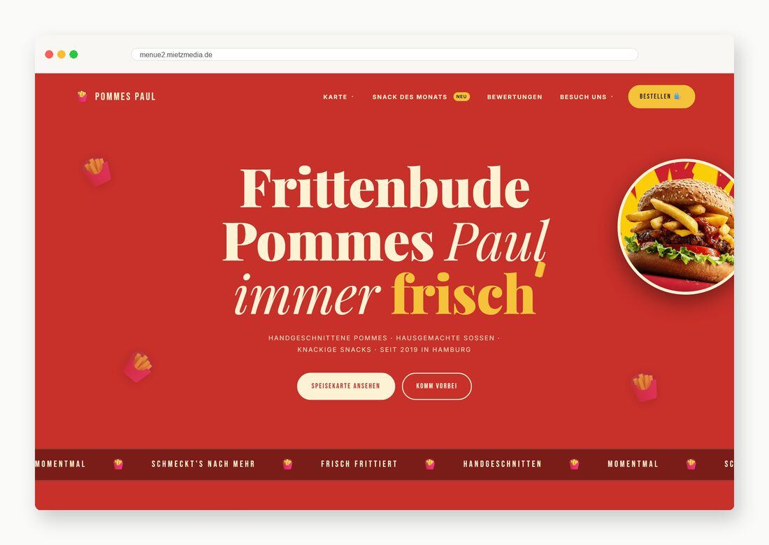 Pommes Paul — Webdesign-Arbeit von MietzMedia