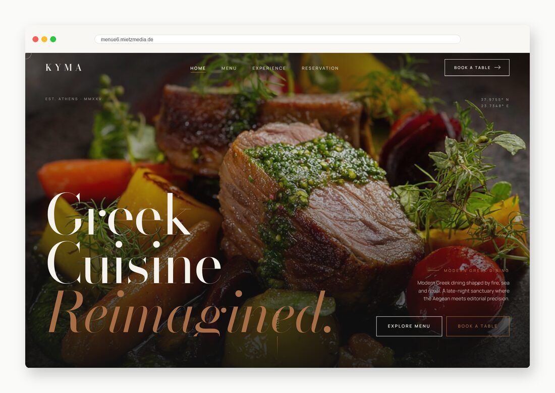 Kyma — Webdesign-Arbeit von MietzMedia