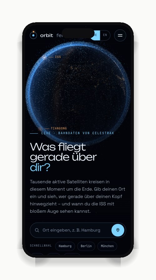 Orbitfenster — Mobile-Ansicht