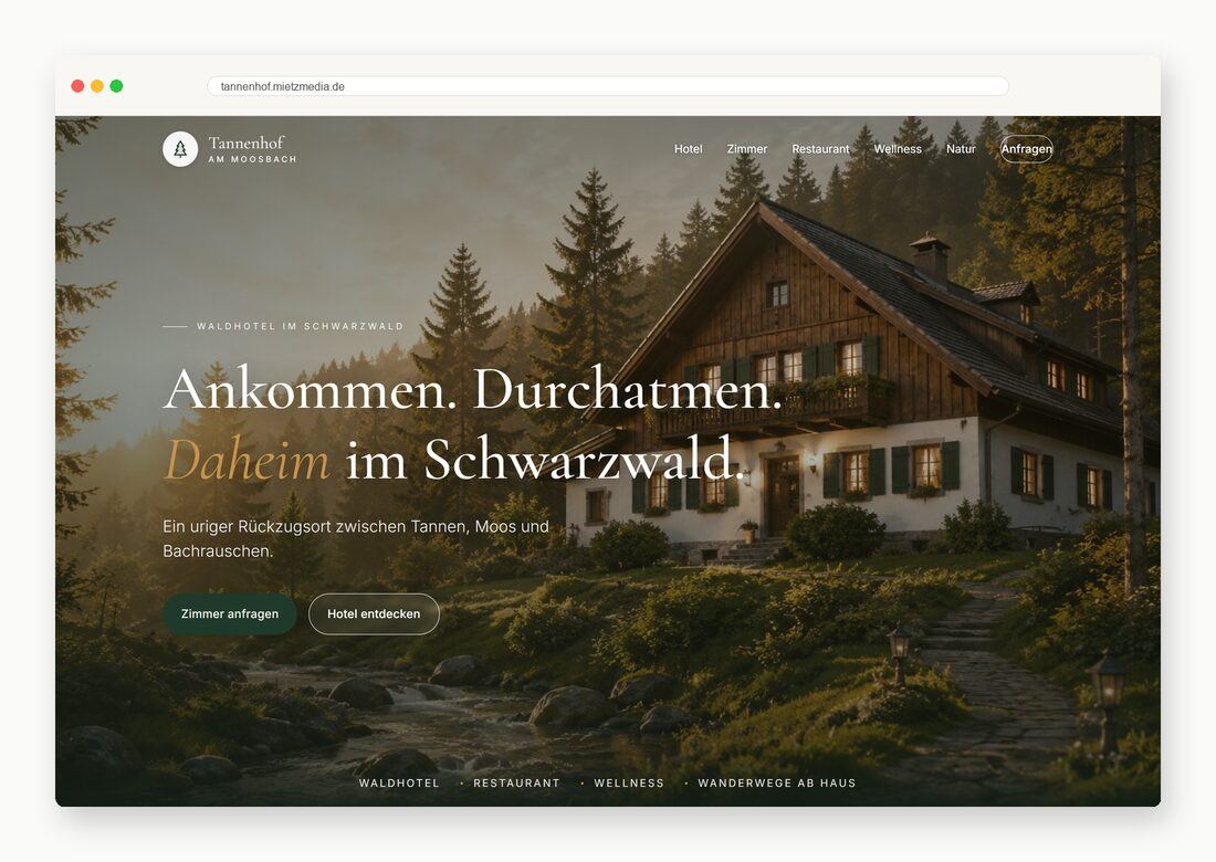Tannenhof — Webdesign-Arbeit von MietzMedia