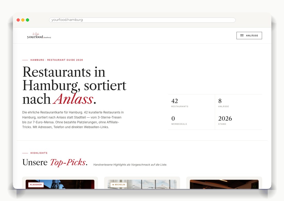 yourfood.hamburg — Desktop-Ansicht